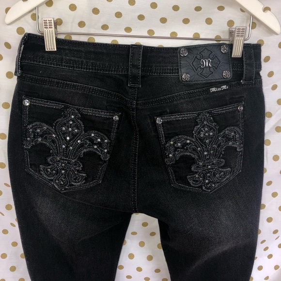 Miss Me Denim - Miss Me Metallic Fleur De Lis Skinny Jegging